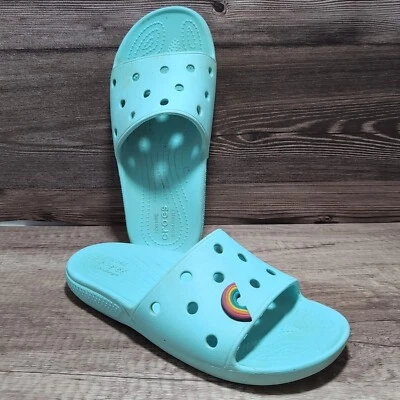 Crocs классический слайд унисекс размер мужской 5 женщин 7 AQUA б/у - Изображение 1 из 4