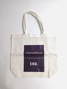 NANAMICA x End. Bolso de Mano de Algodón Etiqueta Púrpura - Beige Púrpura Profundo - 17" x 16" - Imagen 1 de 5