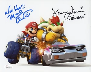 Foto firmada por Charles Martinet y Kenny James Nintendo SUPER MARIO 8x10 certificado de autenticidad JSA B - Imagen 1 de 1