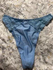 vintage Ralph Lauren thong Size L Baby Blue panties Poly String Gloss - Picture 1 of 4