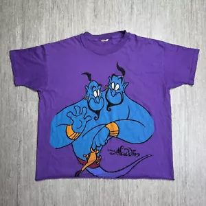 Vintage 90s Aladdin Genie Shirt Single Stitch Two Cup Morning Coffee Tee XL - Picture 1 of 7