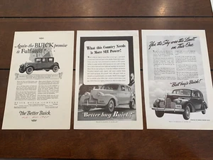 1925 BUICK Car "Again-the Buick promise is fulfilled" plus 2 1939 Ads Lot of 3 - Picture 1 of 5