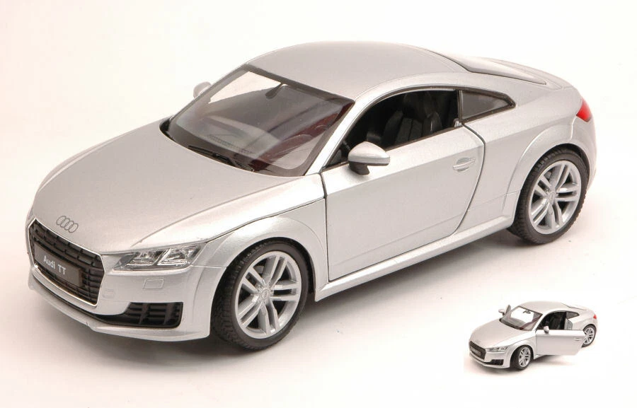 MODELLINO AUTO STATICO WELLY AUDI TT COUPE' 2014 SILVER MODELLISMO SCALA 1:24 - Immagine 1 di 2