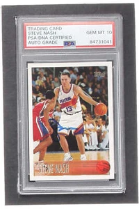 Steve Nash Signed 1996-97 Topps #182 RC (PSA | Autograph Graded 10) - Rookie Car - Picture 1 of 2