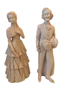 Statuine in resina di eleganti gentiluomo e signora alte 8" set di 2 - Foto 1 di 7