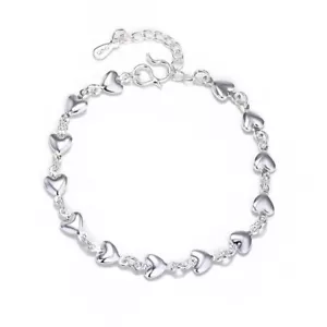 925 Silber Armband "HERZ-KETTE" Damen Frauen Schmuck Armkette Armband NEUWARE - Bild 1 von 4