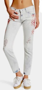 Etienne Marcel Embroidered Straight Leg Jean 25 NWT $207 - Picture 1 of 4