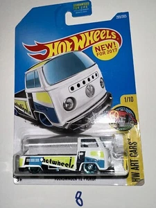 2017 Hot Wheels #295 HW Art Cars Volkswagen T2 Pickup white - Picture 1 of 2