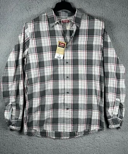 Wrangler Shirt Mens Medium Plaid Long Sleeve Button Up NWT - Picture 1 of 9