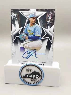 CARLOS RODRIGUEZ  2025 Topps Series 1 Auto Brewers Rookie Card - Image 1 of 2