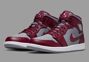 Jordan 1 Mid Red Grey for Sale 