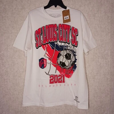 Mitchell and Ness St. Louis City SC T Shirt Mens Size L White MLS Soccer - Image 1 of 4