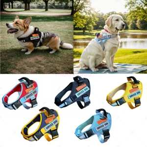 Dog Reflective Vest Service Adjustable Jacket Dog Harness Patches Dog Supplies. - Picture 1 of 29