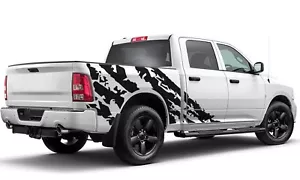 Back side shred graphics stickers decal compatible with Dodge Ram - Foto 1 di 14