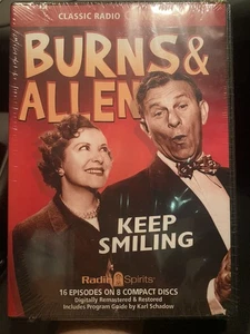 Burns & Allen Keep Smiling Classic Radio Comedy 16 Episodes 8 CD Set SEALED,Rare - Foto 1 di 5