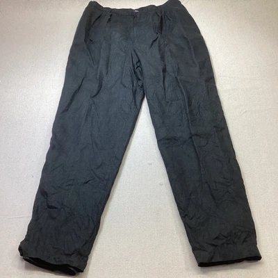 Vintage David N. Pants Women’s 16 100% Linen Black Pleated Tapered Leg - Image 1 of 4