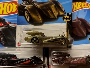 Hot Wheels DC BATMAN The Brave And The Bold -3 Car Lot- Error Card- Batmobiles - Picture 1 of 16