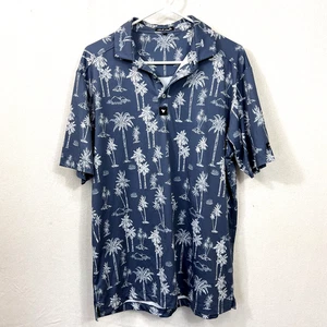 Bad Birdie Polo Shirt Mens Large Palm Tree Print Golf Performance Lightweight - Picture 1 of 5