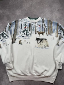 Sudadera De Colección Artesans Sunsche Designs Para Hombre Grande XL Invierno Vida Silvestre EE. UU. - Imagen 1 de 24