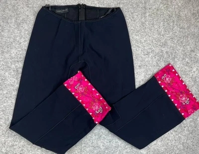 Vintage Karen Millen Trousers Cotton & Silk Trim Beaded Capri Trousers Y2KUK 6/8 - Image 1 of 4