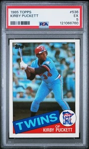 1985 Topps Kirby Puckett #536 Minnesota Twins HOF Rookie Card RC PSA EX 5 - Picture 1 of 2
