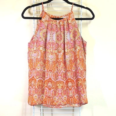 Фиолетовый и Claire маленький оранжевый и розовый пейсли без рукавов женщин с бретелью через шею Майка - Изображение 1 из 4