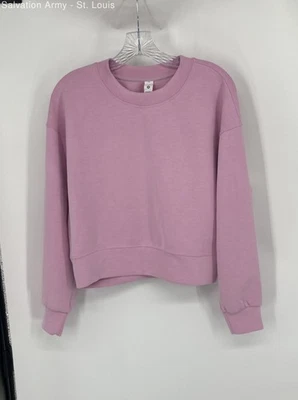 Sudadera Pullover Recortada Lululemon Mujer Rosa Manga Larga Cuello Redondo Talla 2 Foto 1 de 4