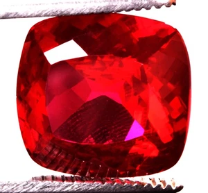 28.55 Cts. Natural Mozambique Red Ruby Cushion Shape Certified Gemstone - Picture 1 of 4
