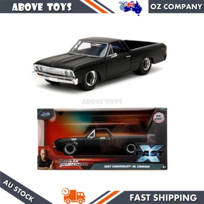 Jada 1:24 Scale Fast & Furious 10 1967 Chevorlet El Camino Black Diecast Car - Image 1 of 4