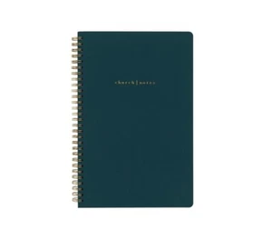 Church Notes, College Ruled,1-Subject, Beautiful, Spiral, Faux Leather Notebook - Picture 1 of 7