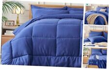  Bed in a Bag - 7 Pieces Comforter Set, All Season Bedding King Royal Blue