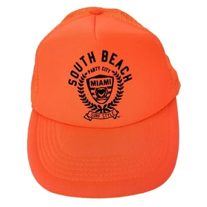 South Beach Miami Snapback Trucker Hat Surf Style Baseball Cap ORANGE Party City - Picture 1 of 6