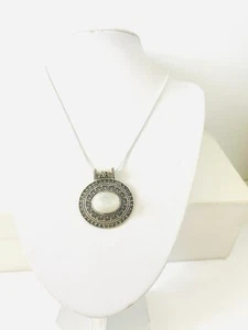 Rainbow Moonstone Pendant & Silver Plated 50.8mm, Chain 50.8cm Gemstone - Picture 1 of 3