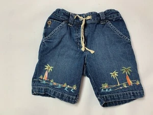 Gymboree Beach Shack Palm Tree Surf Board Denim Shorts RARE HTF 4 - Picture 1 of 3
