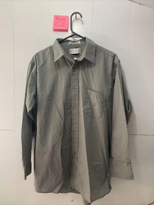 Рубашка на пуговицах мужская Botany 500 серая с длинными рукавами размер 16 1/2 - Изображение 1 из 4