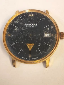 JUNKERS BAUHAUS QUARTZ 6075-2/00791/GR GERMANY MEN'S NOT WORKING PARTS PURPOSE - Picture 1 of 17