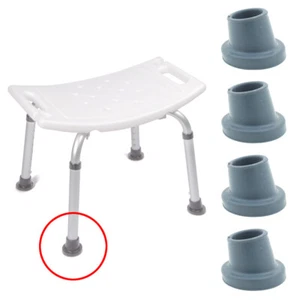 Shower Chair Rubber Feet - Bath Stool Tips Ferrules for 28mm Angled Legs - 4 Pcs - Picture 1 of 3