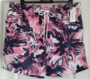 NWT Sz 2XL Men's Calvin Klein Tropical Palm Print Swim Trunks Shorts NEW - Picture 1 of 13