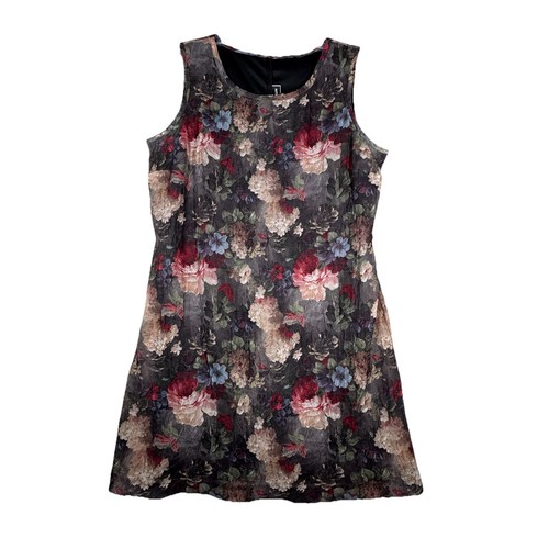 VETEMENTS Abito Molly Malloy donna 12 nero rosa scuro floreale grunge cottagecore vintage