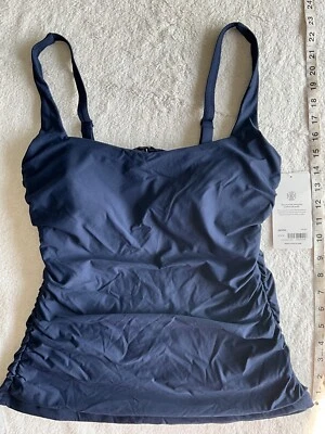 Athleta NUEVO CON ETIQUETAS 38D/DD VESTIDO AZUL Cuello Cuadrado Sujetador Copa Tankini Top 531213 XL Foto 1 de 4