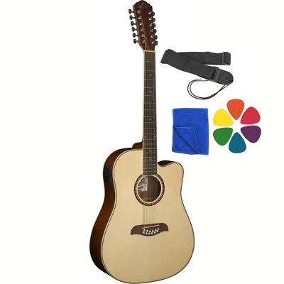 Oscar Schmidt OD312CE 12-String Acoustic Electric Guitar with Strap and Picks - Image 1 of 4