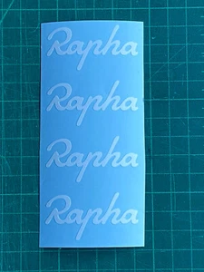 4 x WHITE RAPHA Decals Stickers Road Bike Frame Custom Sizes Colours Cycling - Picture 1 of 18