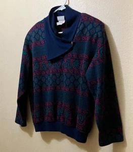 Vintage Koret Damen geometrisches Muster mehrfarbiger Schal Halspullover Größe Large - Bild 1 von 4