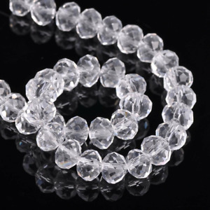 6MM DIY 50Pcs Faceted Crystal  Rondelle Loose Spacer beads for jewelry making