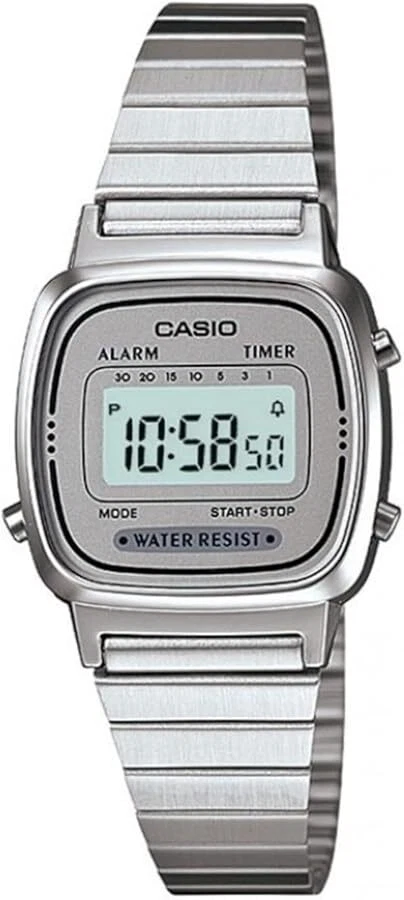 Casio Retro Digital Silver Tone Women's Watch LA670WA-7D - Image 1 of 1