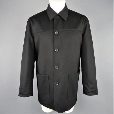 ERMENEGILDO ZEGNA Size 38 Black Wool Cashmere Reversible Car Coat - Image 1 of 4