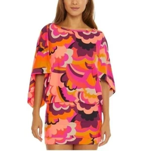 Neu mit Etikett Trina Turk Größe XL Fan Faire Schwimmen Überziehen Strand Resort Kleid Stretch regulär 152 $ - Bild 1 von 6