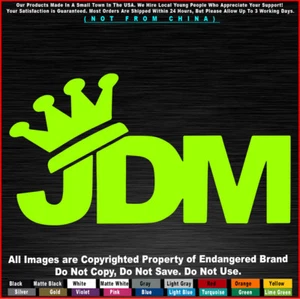 JDM Crown Text Stance Turbo illest Car Fits Jeep Truck Sticker Decal - Picture 1 of 12