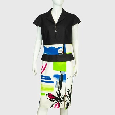 VERSACE Jeans Couture Suit Set Skirt/Top Multicolor Vintage - Imagem 1 de 4