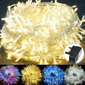 Christmas Tree Lights Plug In Indoor LED Decorations Multi Coloured String Mains - Picture 1 of 17